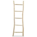 vidaXL Porte-serviette avec 5 barreaux Teck 45 x 150 cm Naturel