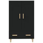 vidaXL Buffet haut noir 70x31x115 cm bois d'ingénierie