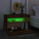 vidaXL Meubles TV 2 Pièces avec lumières LED Chêne fumé 60x35x40 cm