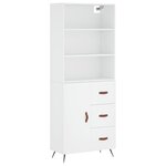 vidaXL Buffet haut Blanc 69 5x34x180 cm Bois d'ingénierie