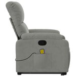 vidaXL Fauteuil inclinable de massage gris clair tissu microfibre