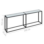 vidaXL Table console Marbre blanc 220x35x75 5 cm Verre trempé