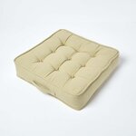 Coussin d'assise rehausseur en coton Vert sauge  50 x 50 x 10 cm - HOMESCAPES