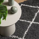 vidaXL Tapis shaggy à poils longs moderne noir et crème 80x150 cm