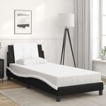 vidaXL Cadre de lit avec LED sans matelas noir et blanc 100x200 cm