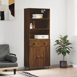 vidaXL Buffet haut Chêne marron 69 5x34x180 cm Bois d'ingénierie