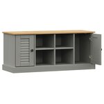 vidaXL Banc à chaussures VIGO gris 106x35x45 cm bois massif de pin