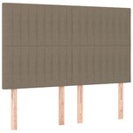 vidaXL Sommier à lattes de lit avec matelas Taupe 140x190 cm Tissu