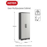 Keter Armoire de rangement polyvalente Gear Noir et gris 182 cm