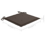 vidaXL Chaise à bascule avec coussin taupe Bois de teck solide