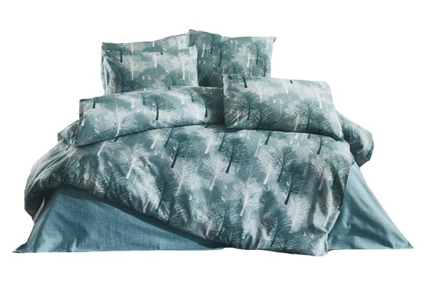 Parure de lit verte TREE 240 x 220 cm
