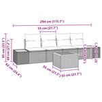 Ensemble de canapé de jardin vidaXL 5 pièces avec coussins beige poly rotin acacia