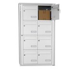 Bloc collectif Leabox  2x4  grade 3  simple face  Extérieur  fixation murale  Blanc neige RAL 9016 finition brillante