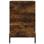 vidaXL Table de chevet chêne fumé 40x40x66 cm bois d'ingénierie
