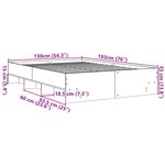 vidaXL Cadre de lit chêne marron 135x190 cm bois d'ingénierie