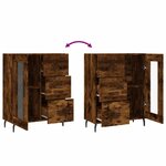 vidaXL Buffet chêne fumé 69 5x34x90 cm bois d'ingénierie