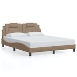 vidaXL Cadre de lit avec LED sans matelas cappuccino 160x200 cm