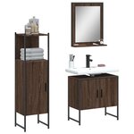 vidaXL Ensemble d'armoires de salle de bain 3 Pièces chêne marron