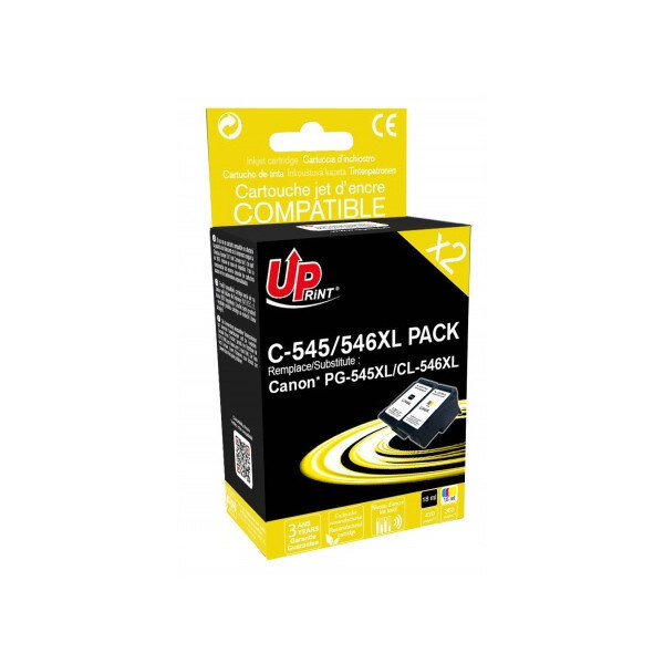 Canon pg-545xl cl-546xl pack de 2 cartouches compatibles c-545xl c-546xl upprint