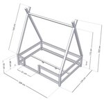 Lit cabane enfant NAKANA 120 x 200 gris clair