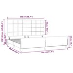 vidaXL Cadre de lit sans matelas gris clair 200x200 cm tissu