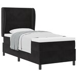 Lit Box Spring vidaXL avec Matelas Noir 80x200 cm Velours
