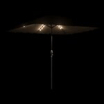 vidaXL Parasol de jardin avec LED et mât en acier marron 248x248x248cm