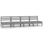Salon de jardin meuble d'extérieur ensemble de mobilier 4 pièces gris bois de pin massif 02_0016255