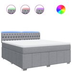 vidaXL Sommier à lattes de lit avec matelas Gris clair 180x200cm Tissu