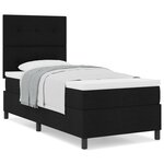vidaXL Lit à sommier avec matelas noir simple en tissu
