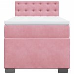 vidaXL Sommier à lattes de lit avec matelas Rose 100x200 cm Velours