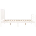 vidaXL Cadre de lit avec tête de lit blanc 140x200 cm bois massif