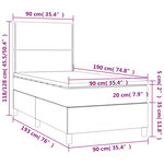 vidaXL Sommier à lattes de lit et matelas Gris foncé 90x190 cm Velours
