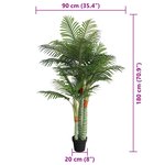 vidaXL Palmier artificiel avec 3 troncs vert 180 cm PP
