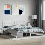 vidaXL Cadre de lit métal avec tête de lit blanc 193x203 cm
