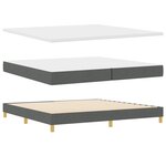 vidaXL Lit à Ressorts avec Matelas Gris Foncé 200x200 cm Tissu