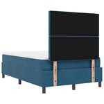 vidaXL Lit à ressorts avec matelas et banc bleu foncé 120x200 cm en velours