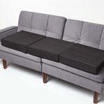 Coussin d'assise déhoussable pour canapé 3 places en suédine  Noir - HOMESCAPES