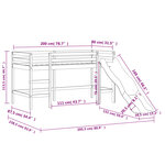 vidaXL Lit mezzanine pour enfants avec rideaux sans matelas 80x200 cm
