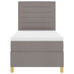 vidaXL Lit avec sommier à ressorts avec matelas taupe 100x200 cm en tissu