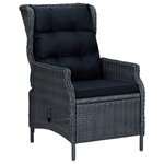 vidaXL Ensemble à manger d'extérieur 9Pièces et coussins rotin gris foncé