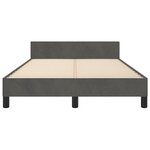 vidaXL Cadre de lit avec tête de lit gris foncé 120x190 cm velours