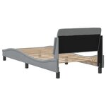vidaXL Cadre de lit avec tête de lit Gris clair 80x200 cm Tissu