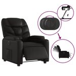 vidaXL Fauteuil inclinable électrique Noir Similicuir