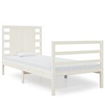 vidaXL Cadre de lit sans matelas blanc 75x190 cm bois de pin massif