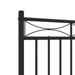 vidaXL Cadre de lit métal avec tête de lit noir 140x190 cm