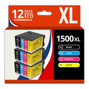 123CONSOMMABLES - PGI-1500XL - Cartouches d'encre compatibles avec Canon PGI-1500XL PGI-1500 pour Maxify MB2350 MB2050 MB2300 MB2000 MB2150 MB2755 MB2155 MB2750