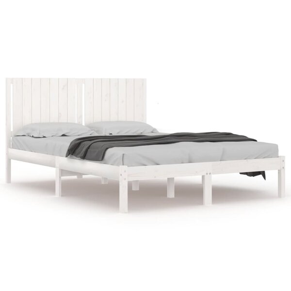 vidaXL Cadre de lit sans matelas blanc 160x200 cm bois de pin massif
