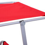 Transat bain de soleil pliable grand confort dossier et pare-soleil réglable multi-positions rouge