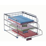 Corbeille à courrier chromé  - H. 25 cm - Set de 3 (paquet 3 unités)